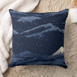 Mondbeschienene Blaue Schneeberge Himmlisches Must Kissen