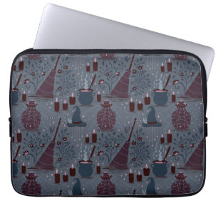 Mondbeschienene Hexen-Halloween-Muster Laptopschutzhülle