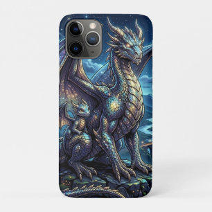 Mondbeschienene himmlische Drachen und Schloss Case-Mate iPhone Hülle