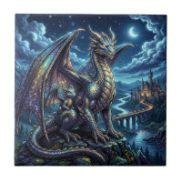 Mondbeschienene himmlische Vater-und-Sohn-Drachen