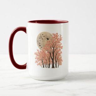 Mondbeschienene Kirschblütenbäume Natur Kunst Comb Tasse
