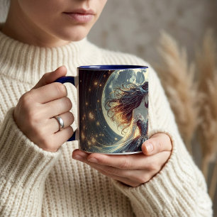 Mondbeschienene Schmetterlingsverzauberin Fantasy Tasse
