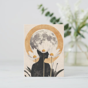 Mondbeschienene Silhouette - Boho Vintage Eleganz Postkarte