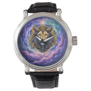 Mondbeschienene Wächter – Kosmischer Löwe. Armbanduhr