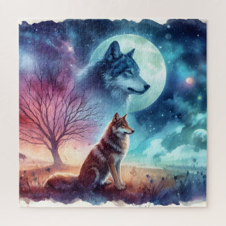 Mondbeschienene Wölfe Spirituelle Nacht