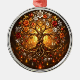 Mondbeschienener Baum der glühenden Ewigkeit Ornament Aus Metall