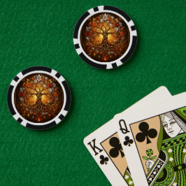 Mondbeschienener Baum der glühenden Ewigkeit Pokerchips