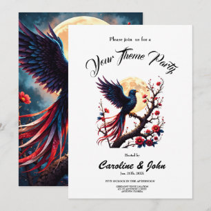 Mondbeschienener Crimsonwing – Mystischer Fantasy- Einladung