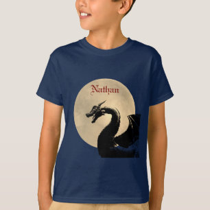Mondbeschienener Drache Personalisiert  T-Shirt