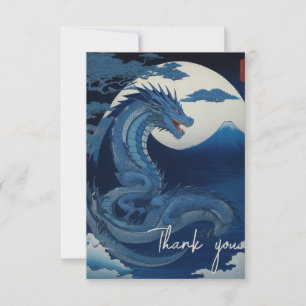 Mondbeschienener Drache von Fuji Dankeskarten Dankeskarte
