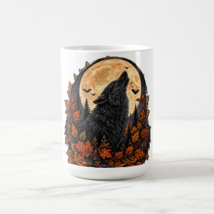 Mondbeschienener heulender Wolf-Gothic-Halloween-S Verwandlungstasse