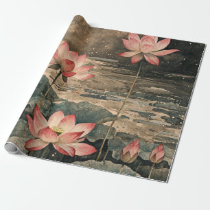 Mondbeschienener Lotussee (3) Geschenkpapier