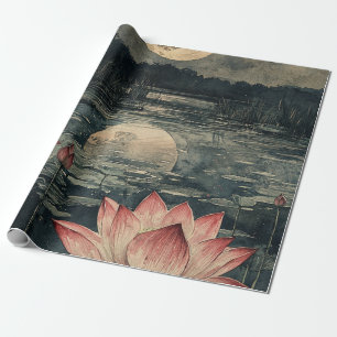 Mondbeschienener Lotussee (4) Geschenkpapier