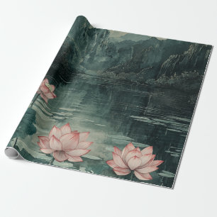 Mondbeschienener Lotussee (8) Geschenkpapier