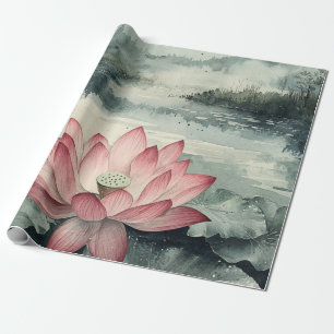 Mondbeschienener Lotussee (9) Geschenkpapier