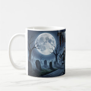 Mondbeschienener Terror und Thriller-Poster zur Fl Kaffeetasse