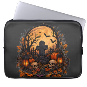 Mondbeschienener verlassener Friedhof Gothic Hallo Laptopschutzhülle