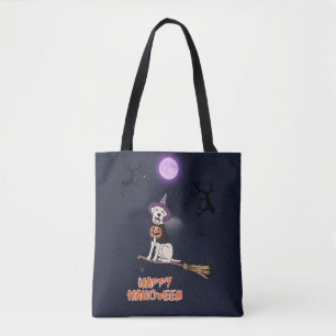 Mondbeschienener Welpe – Halloween-Hund im Hexenhu Tasche