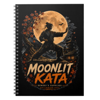 Mondbeschienenes Kata Halloween Karate-Tagebuch Notizblock