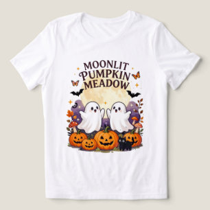 Mondbeschienenes Kürbisfeld Süße Halloween-Geister Tri-Blend Shirt