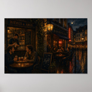Mondbeschienenes Paris Bar Street Reverie Poster