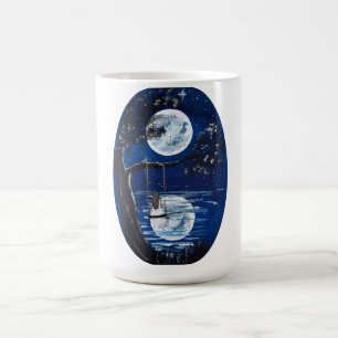 Mondbeschwingt am See - handgefertigtes Kunstwerk Kaffeetasse