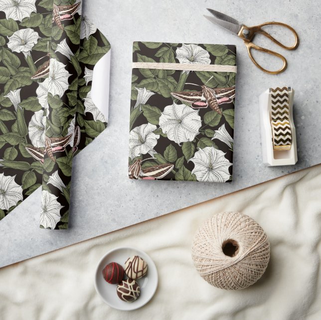 Mondblumen und Sphinxmotten Geschenkpapier (Basteln)