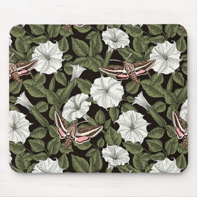 Mondblumen und Sphinxmotten Mousepad (Vorne)