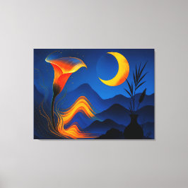 Mondblüte der Wandlung - Stille Kunst Leinwanddruck