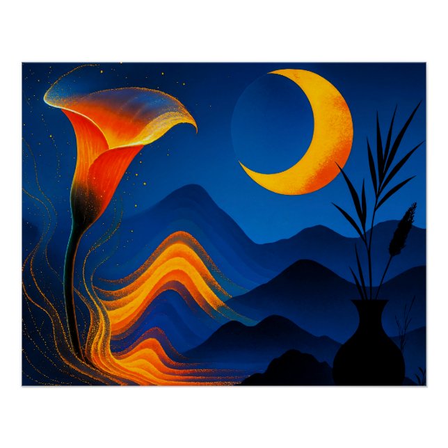 Mondblüte der Wandlung - Stille Kunst Poster (Vorderseite)