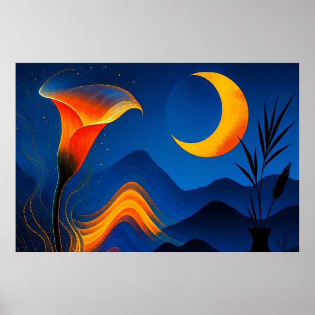 Mondblüte der Wandlung - Stille Kunst Poster (Vorne)