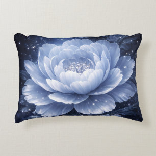 Mondblüte – Leuchtend Blaue Florale Wandkunst Dekokissen