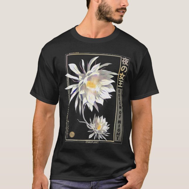 Mondblütenanime im japanischen Vaporwave-Anime-Flu T-Shirt (Vorderseite)