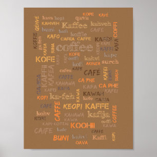 Monde du café affiche 8,5 x 11