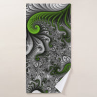 Monde Fantastique Art Fractal Abstrait Vert Et Gri