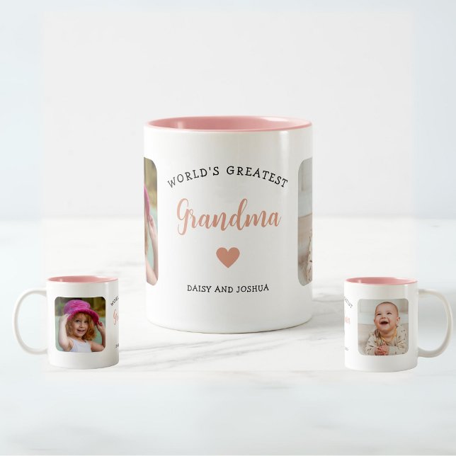 Monde Grandma 2 Photo Conserver Mug (Créateur téléchargé)