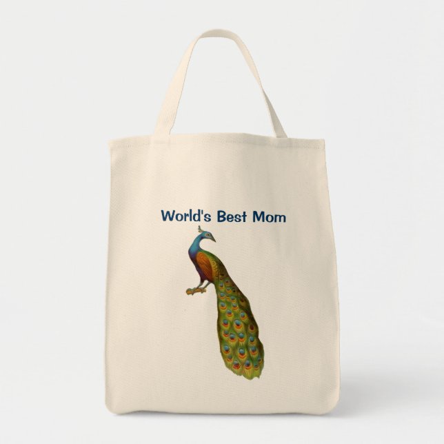 Monde meilleur maman Sac fourre-tout Peacock (Devant)
