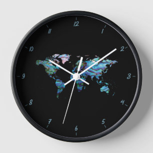 MONDE PAUA CARRÉ MUR HORLOGE