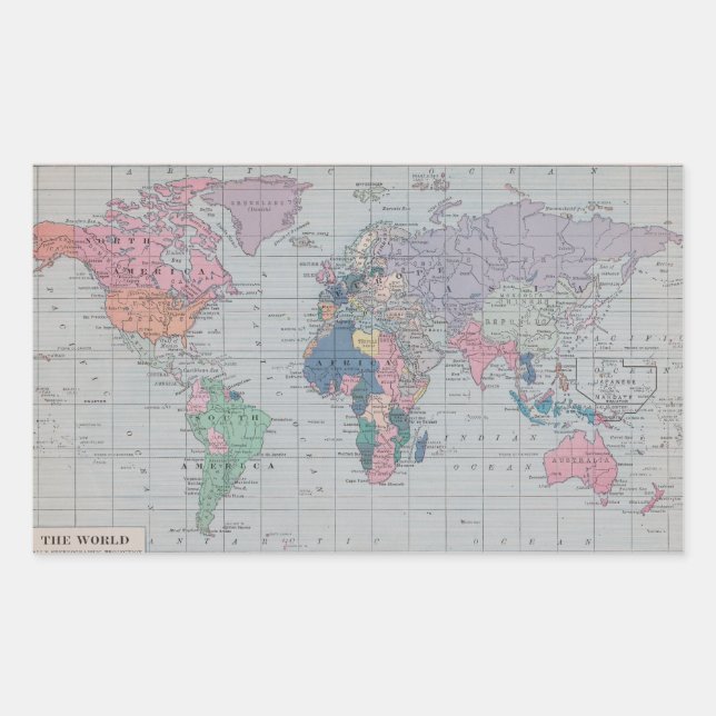 Monde - Stickers Carte Vintage (Devant)