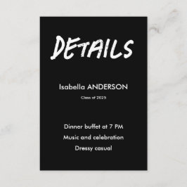 Mondern Black and White Graduation  Begleitkarte