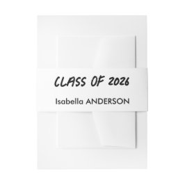 Mondern Black and White Graduation  Einladungsbanderole