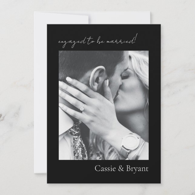 Mondern Elegant Wedding Verlobung Einladung (Vorderseite)