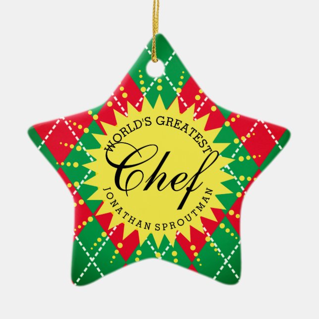 Mondes Meilleur Chef Jacquard ornement de Noël (Devant)