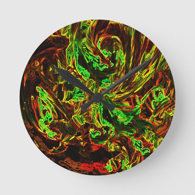Mondfeuer Runde Wanduhr (Vorderseite)