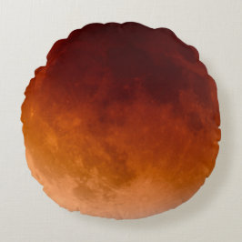 Mondfinsternis Orange Mond Moon Rundes Kissen