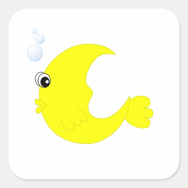 Mondfisch Quadratischer Aufkleber (Vorderseite)