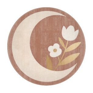 Mondförmige Tulpen-Blumen Minimal Schneidebrett