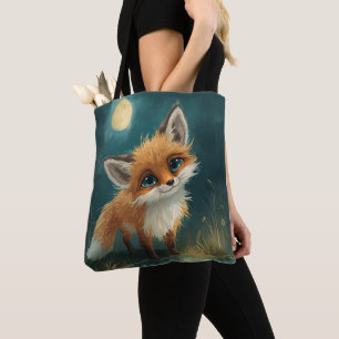Mondfuchs, nächtlicher Wald Tasche