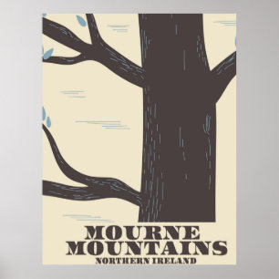 Mondgebirge Nord-Irland Reiseplakat Poster