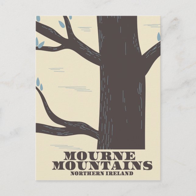 Mondgebirge Nord-Irland Reiseplakat Postkarte (Vorderseite)